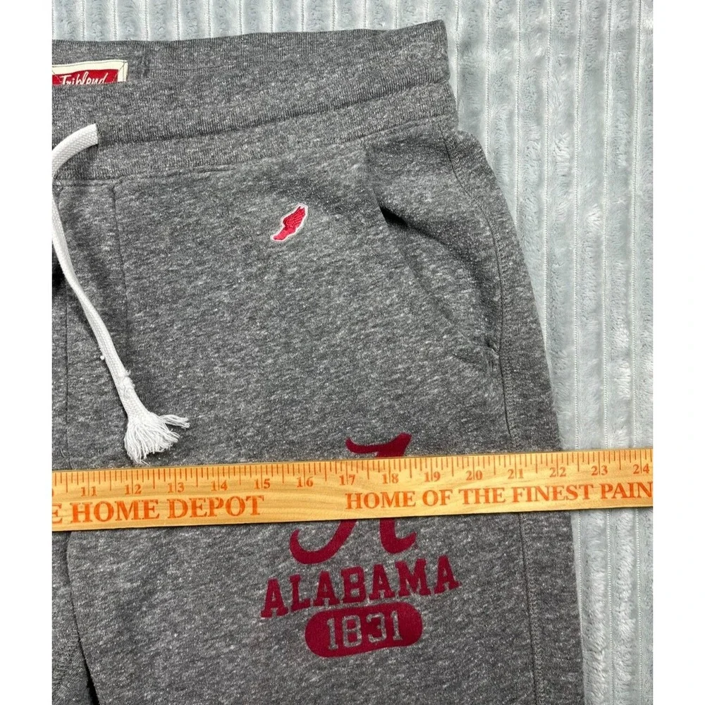 Triblend Sweatpants Men's XL Alabama Crimson‎ Tide Logo Gray Drawstring Pockets